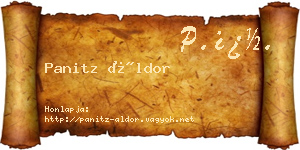 Panitz Áldor névjegykártya